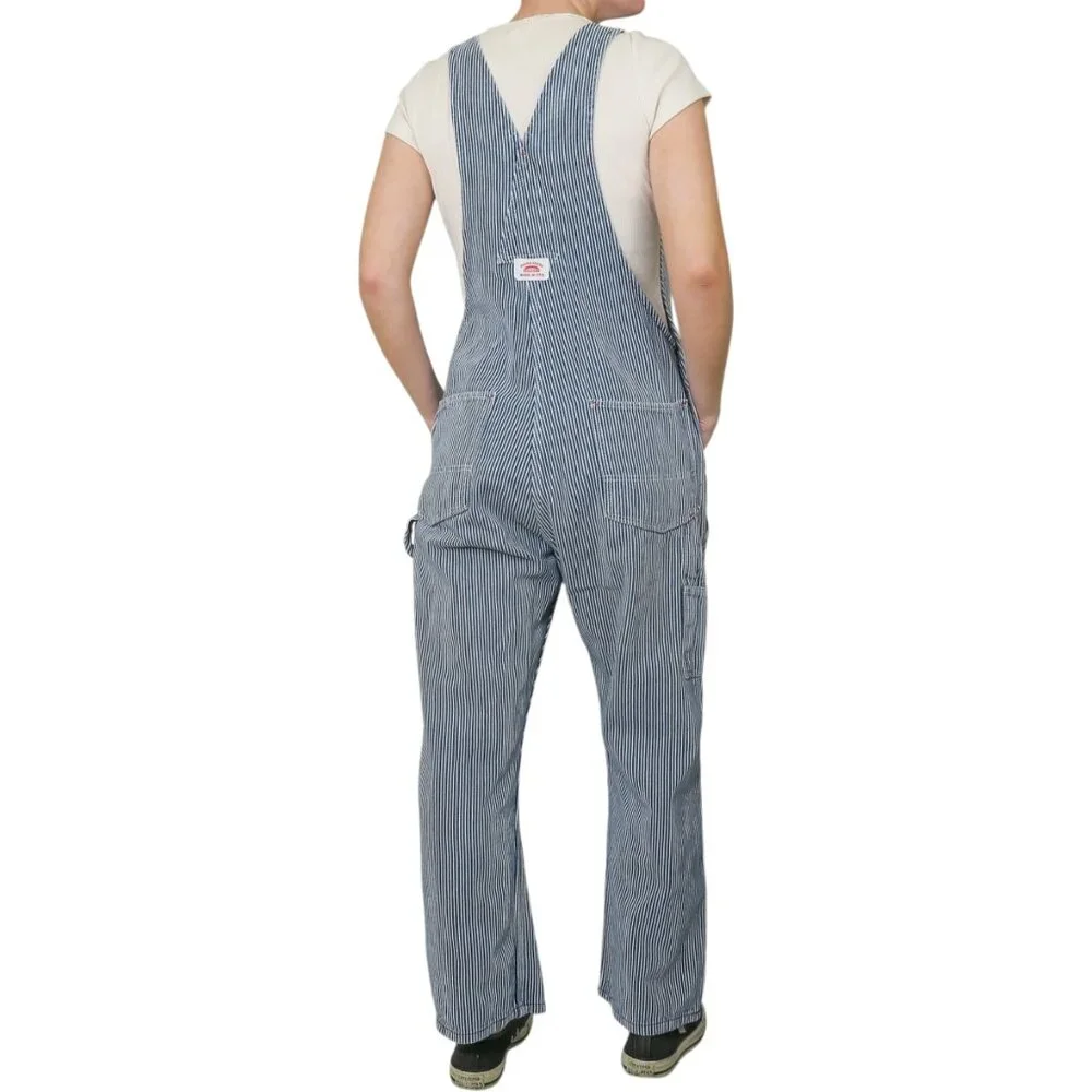 Vintage 90s Round House Denim Engineer Striped Overalls - Picture 2 of 13